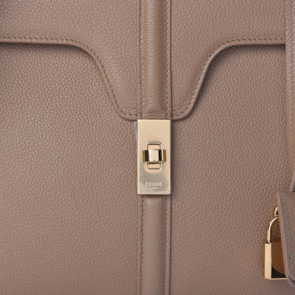 Celine Grained Calfskin Classique 16 Top Handle Bag Beige 9 of 11