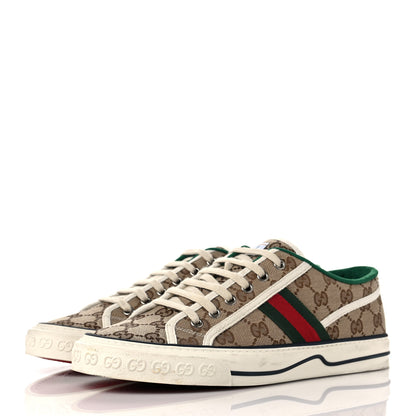 Gucci GG Monogram Web Mens 1977 Tennis Sneakers 8 Beige Ebony Mystic White 3 of 8