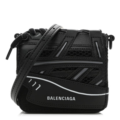 Balenciaga Faux Calfskin Fabric Sneakerhead Crossbody Wallet Black 1 of 11