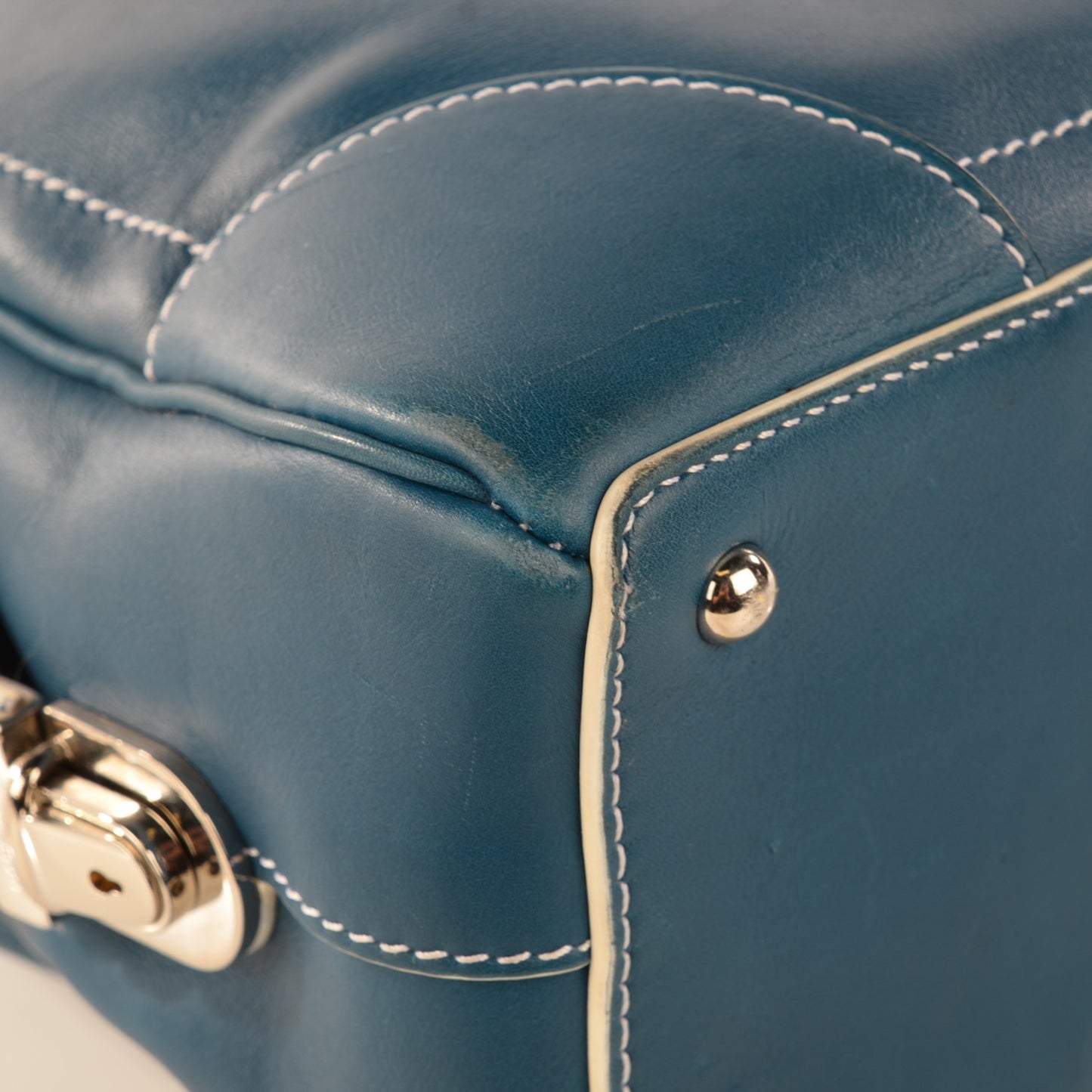Calfskin Venetia Satchel Blue