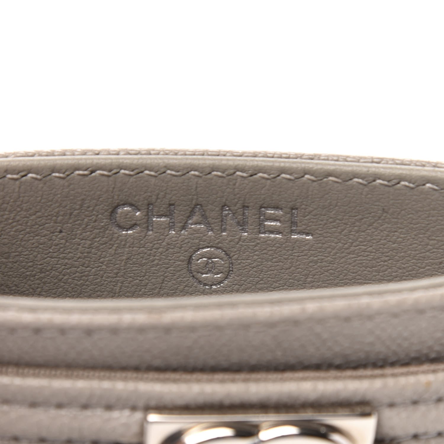 Chanel Caviar Quilted Boy Card Holder Grey 6 of 7