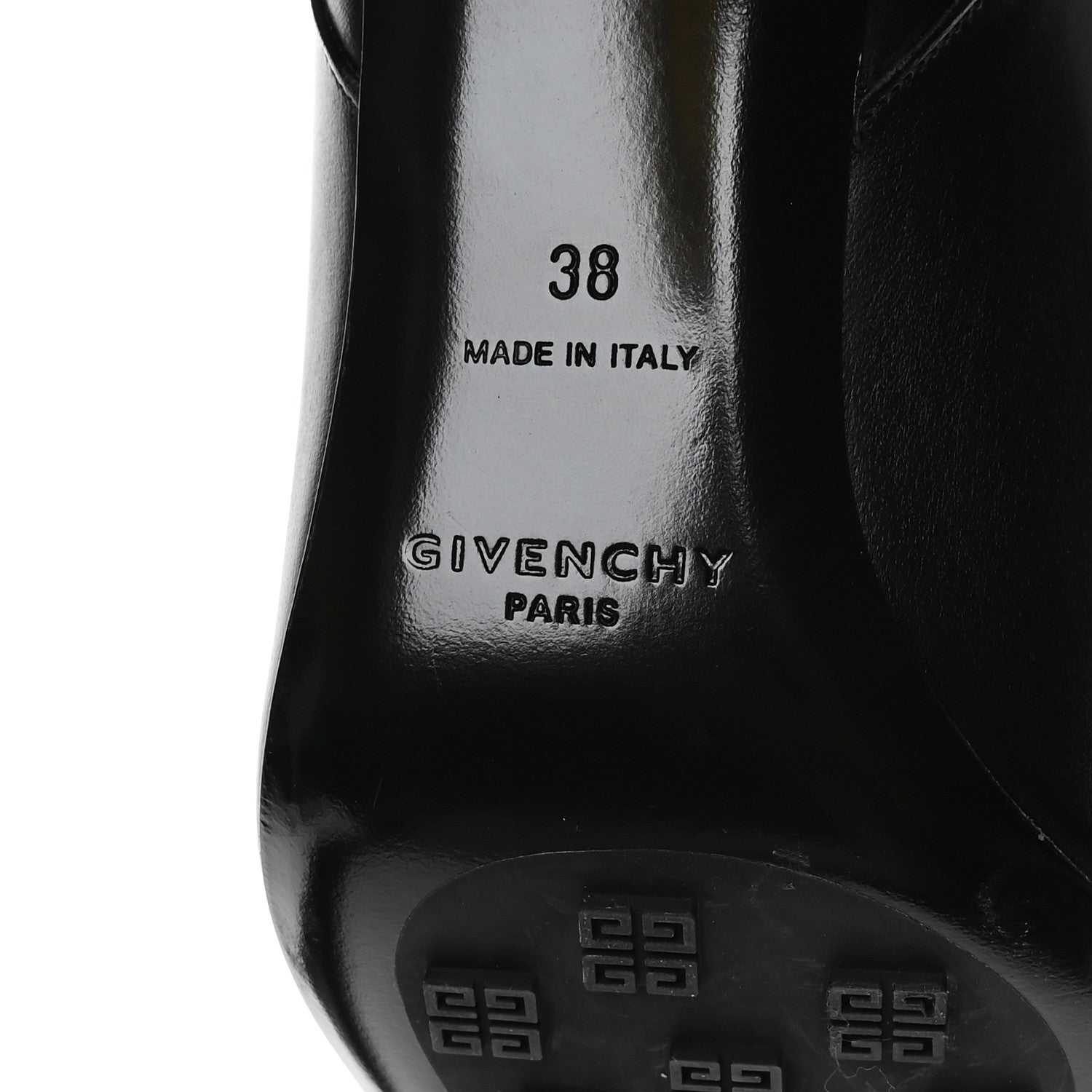 Givenchy Grained Calfskin G Cube Knee High Boots 38 Black 7 of 9