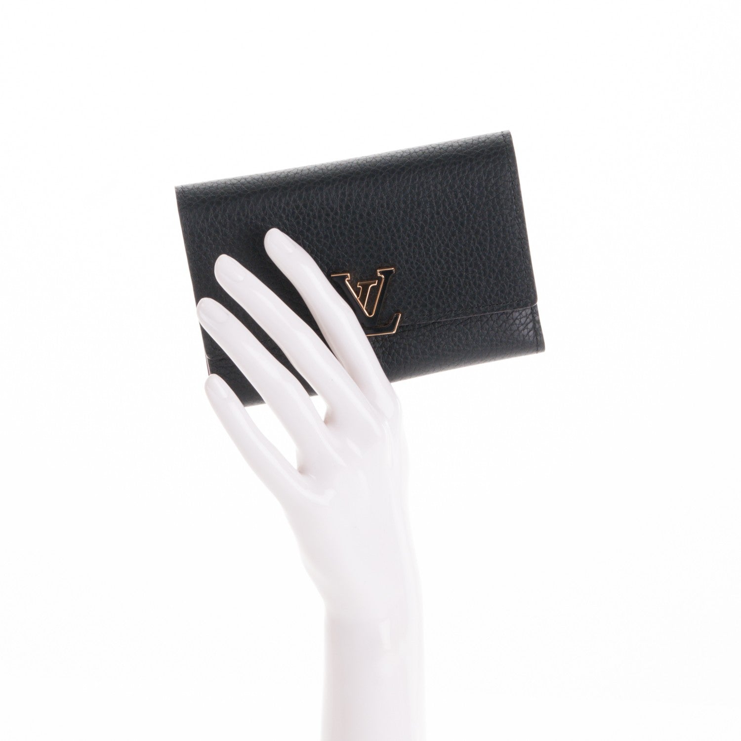 Louis Vuitton Taurillon Capucines Compact Wallet Black 2 of 7