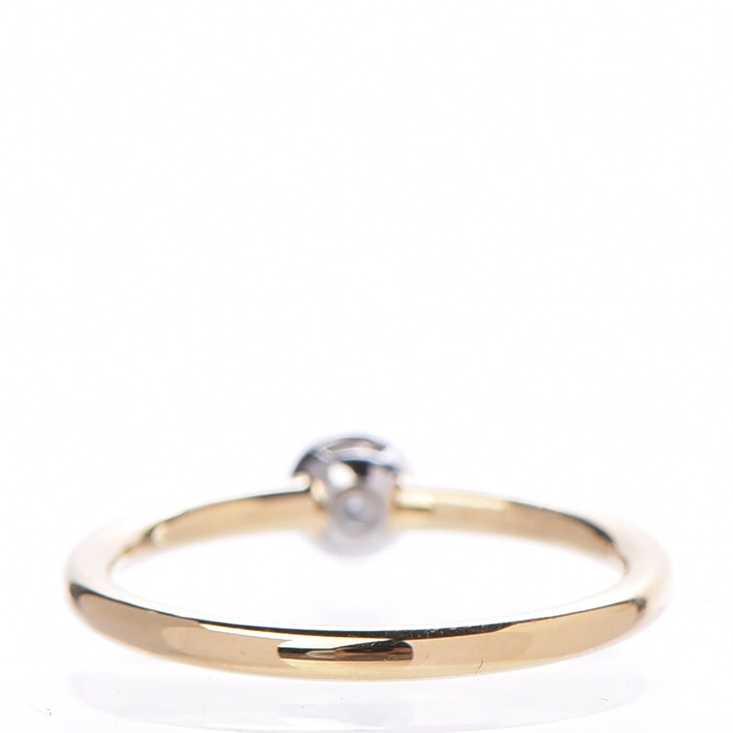 Platinum 18K Yellow Gold .16ct Diamond Bezet Ring 49.5 5