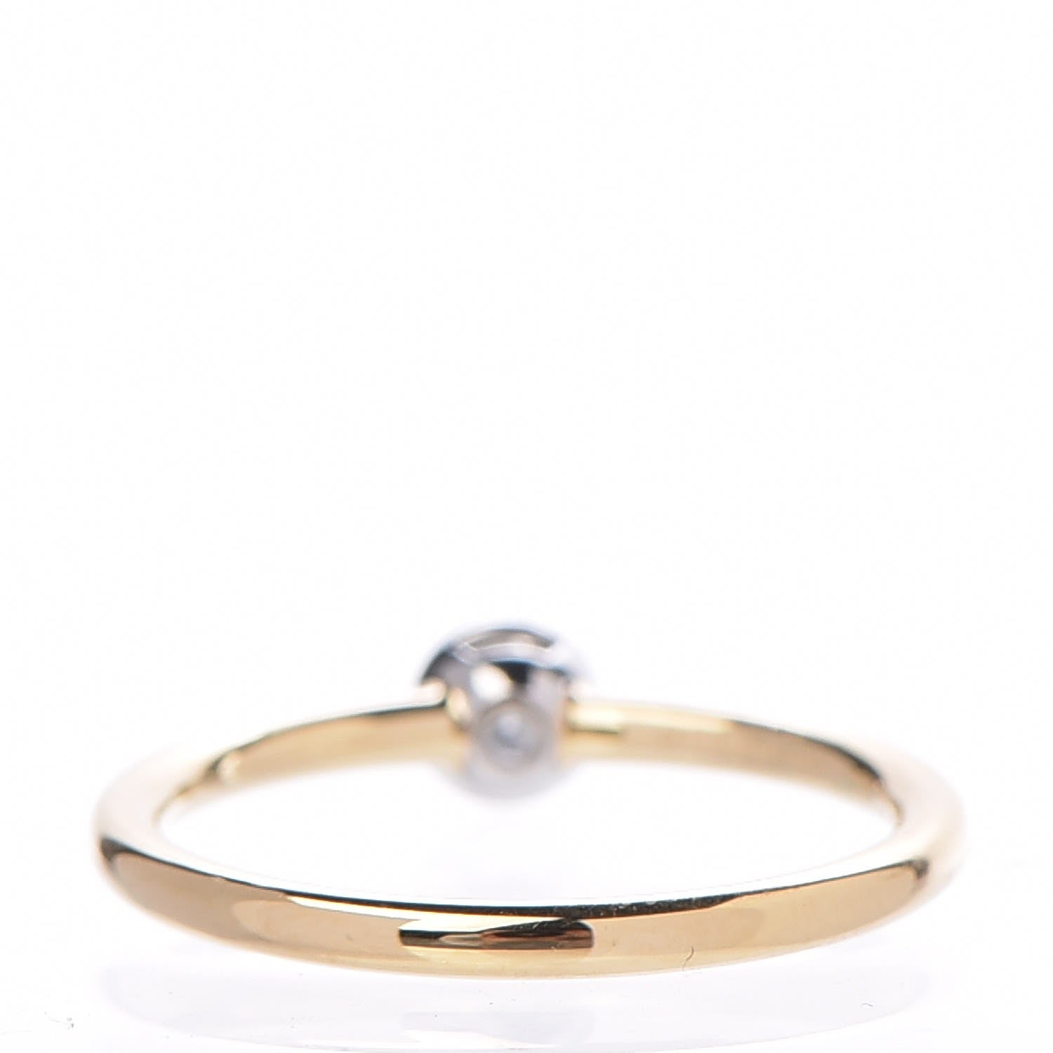 Tiffany Platinum 18K Yellow Gold .16ct Diamond Bezet Ring 49.5 5 3 of 7