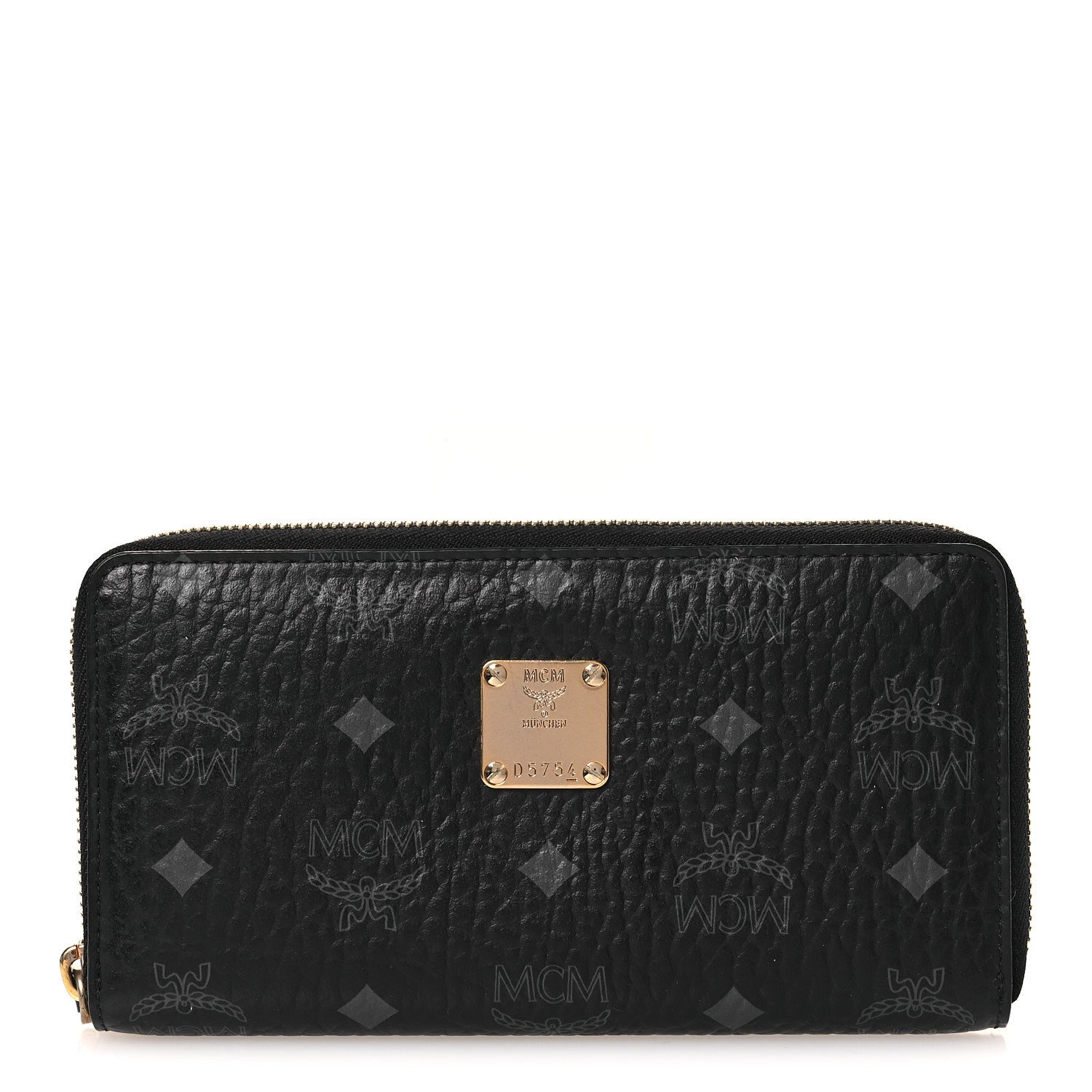 MCM Visetos Large Zip Around Wallet Black 1 of 13