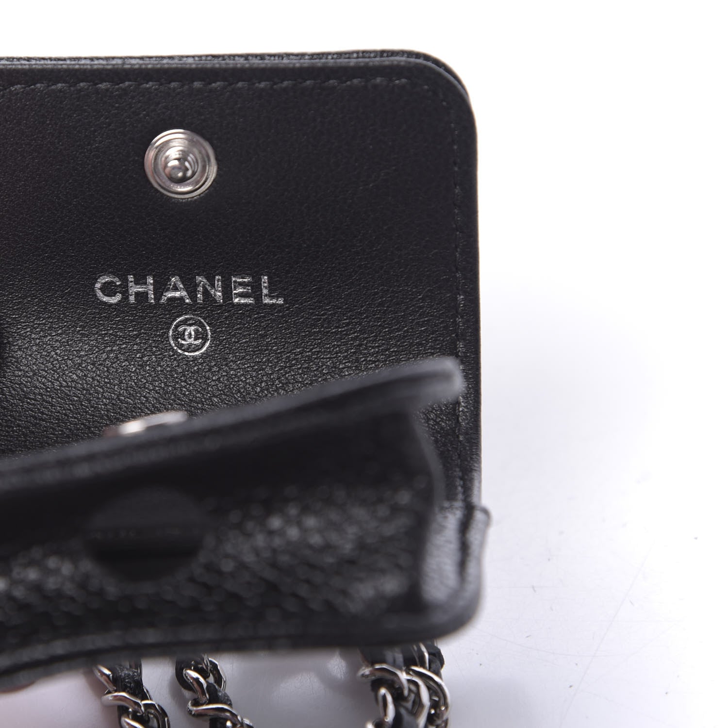 Chanel Caviar Camellia Embossed Airpods Pro Case Black 6 of 10