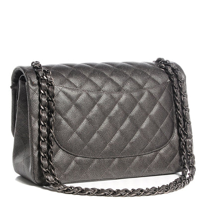 Chanel Caviar Jumbo Double Flap Dark Silver 3 of 9