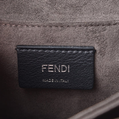 Fendi Metallic Calfskin Flowerland Scalloped Studded Pequin Kan I Shoulder Bag Argento 6 of 10