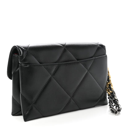 Chanel Lambskin Quilted Chanel 19 Flap Clutch Black 3 of 11