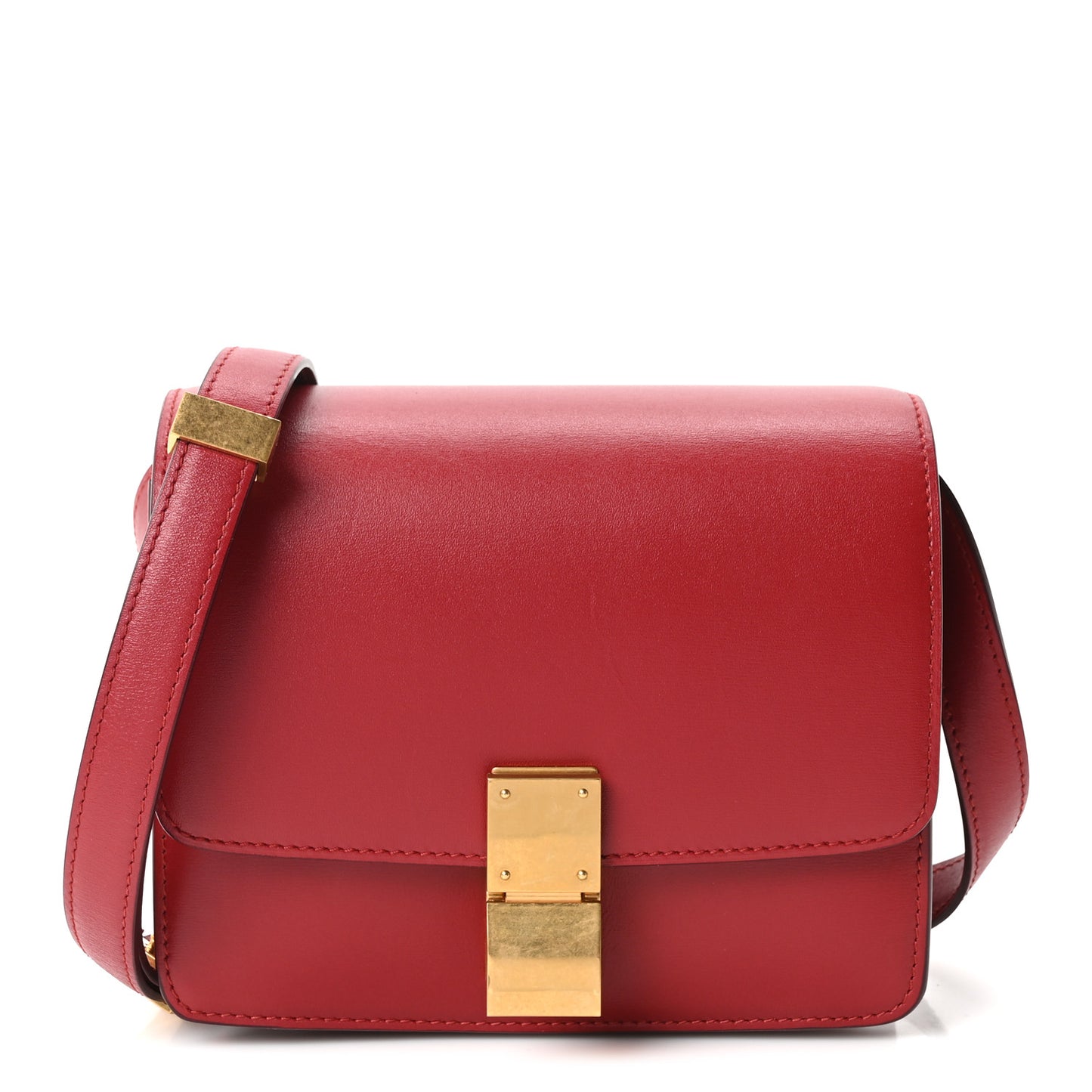 Smooth Calfskin Small Classic Box Flap Bag Red