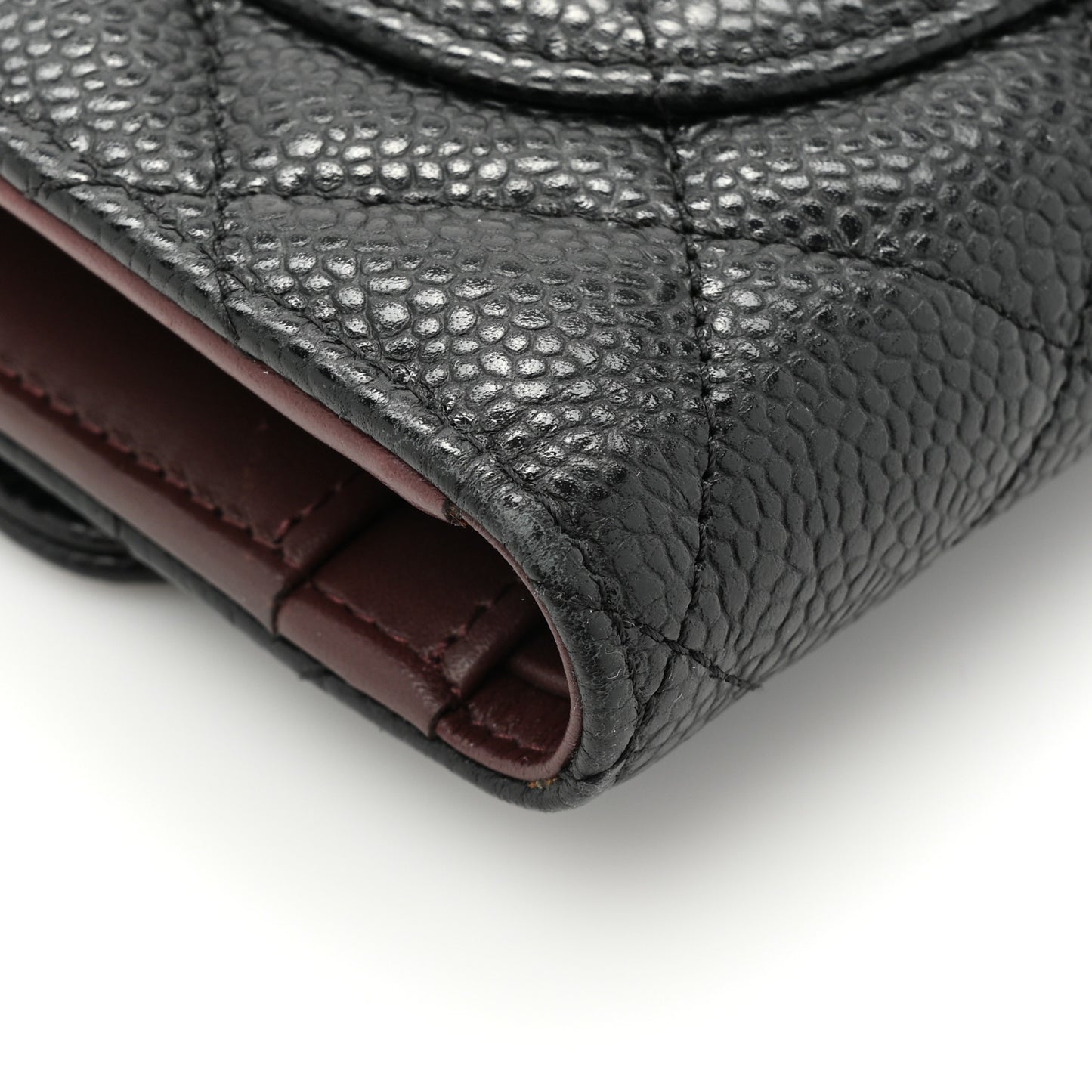 Caviar Quilted Large Flap Wallet Black