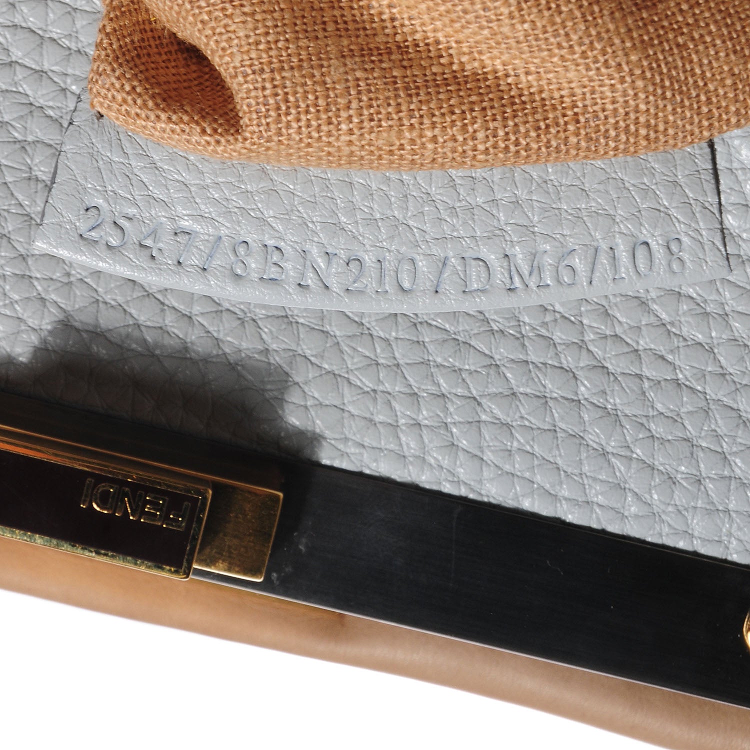 Fendi Vitello Saddle Cuoio Romano Selleria Large Peekaboo Iconic Satchel Fango Acqua 3 of 13