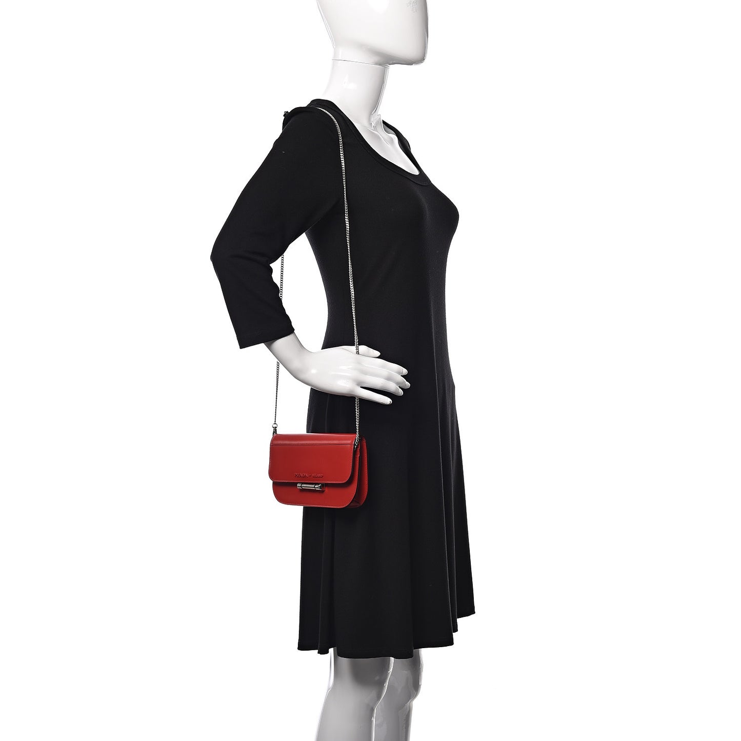 Spazzolato Sybille Monochrome Crossbody Bag Rosso