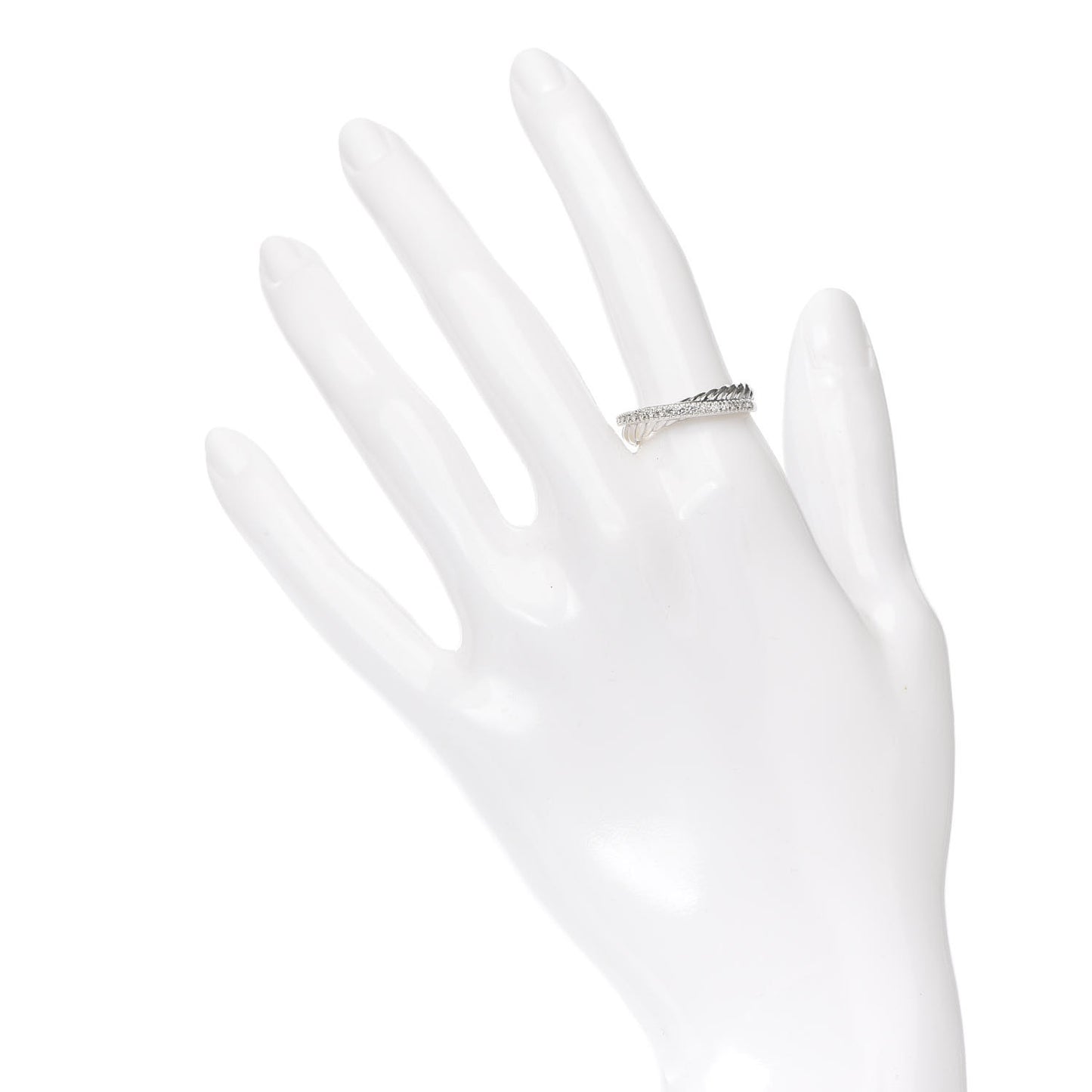 Sterling Silver Diamond 5mm Crossover Ring 54 7