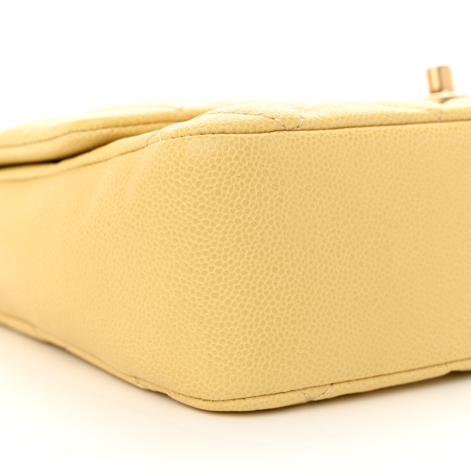 Chanel Shiny Caviar Quilted Large Chain Melody Flap Yellow 9 of 11