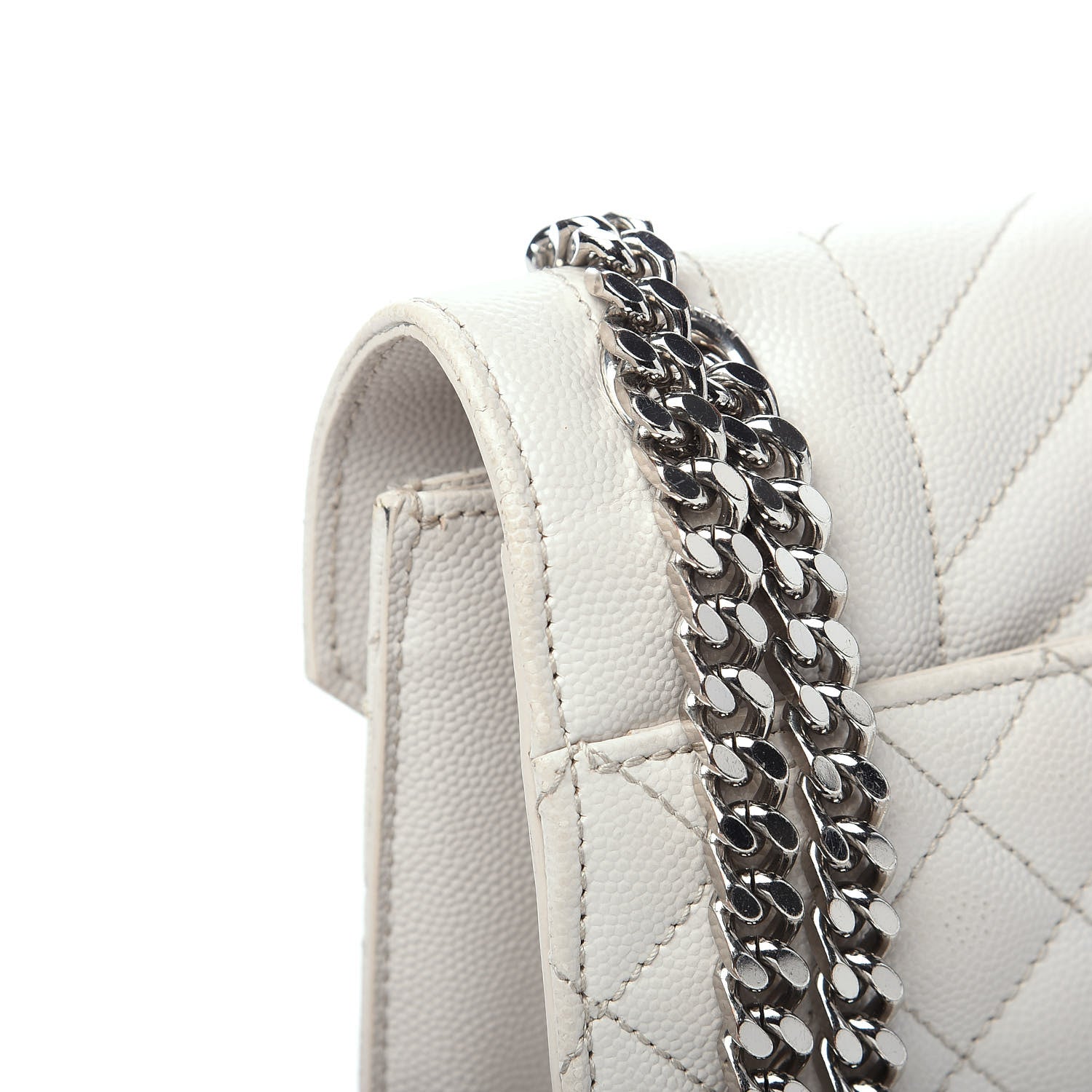 Saint Laurent Grain De Poudre Textured Mixed Matelasse Medium Triquilt Monogram Satchel Porcellana 9 of 14