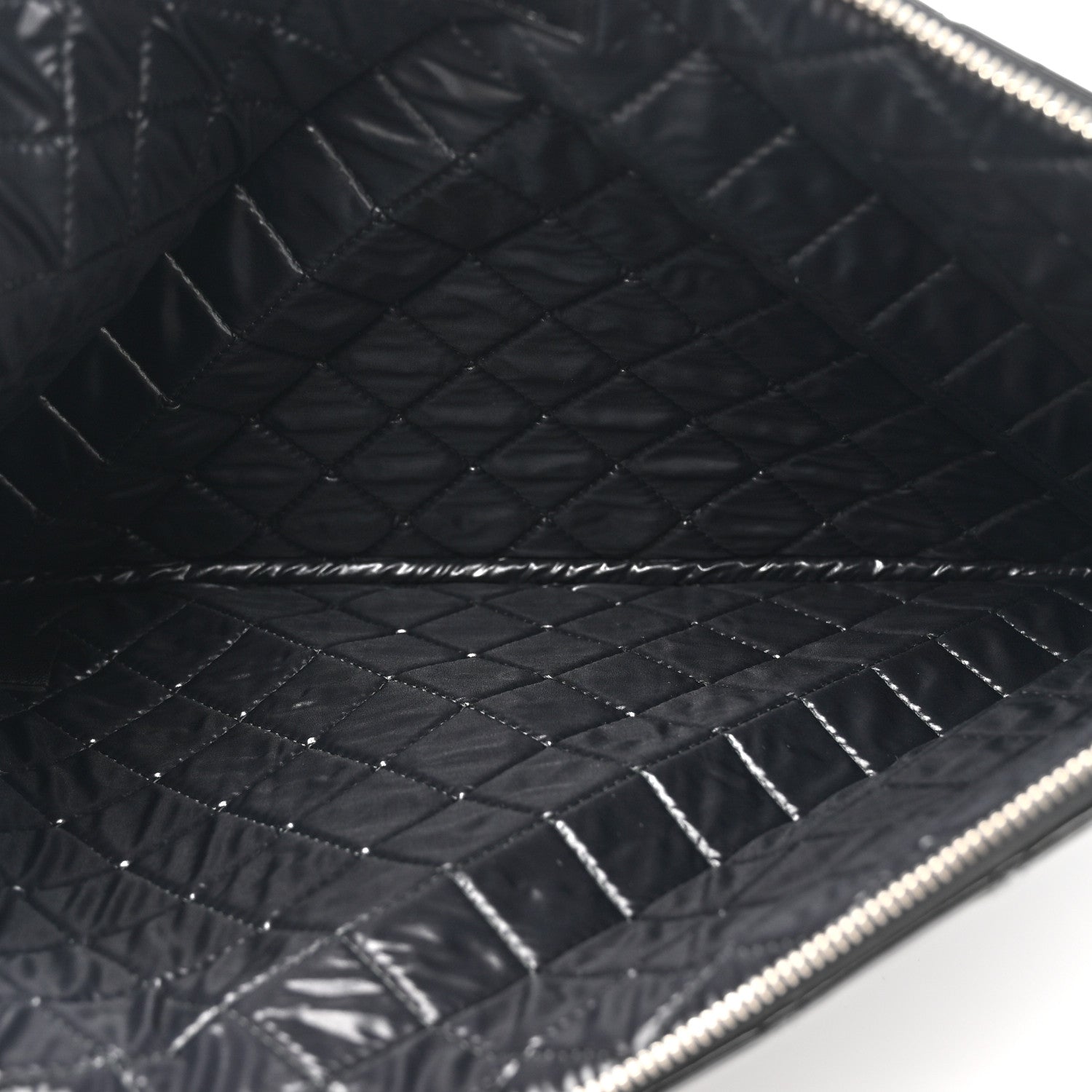 Chanel Patent Calfskin Quilted Large Cosmetic Case Black 5 of 8