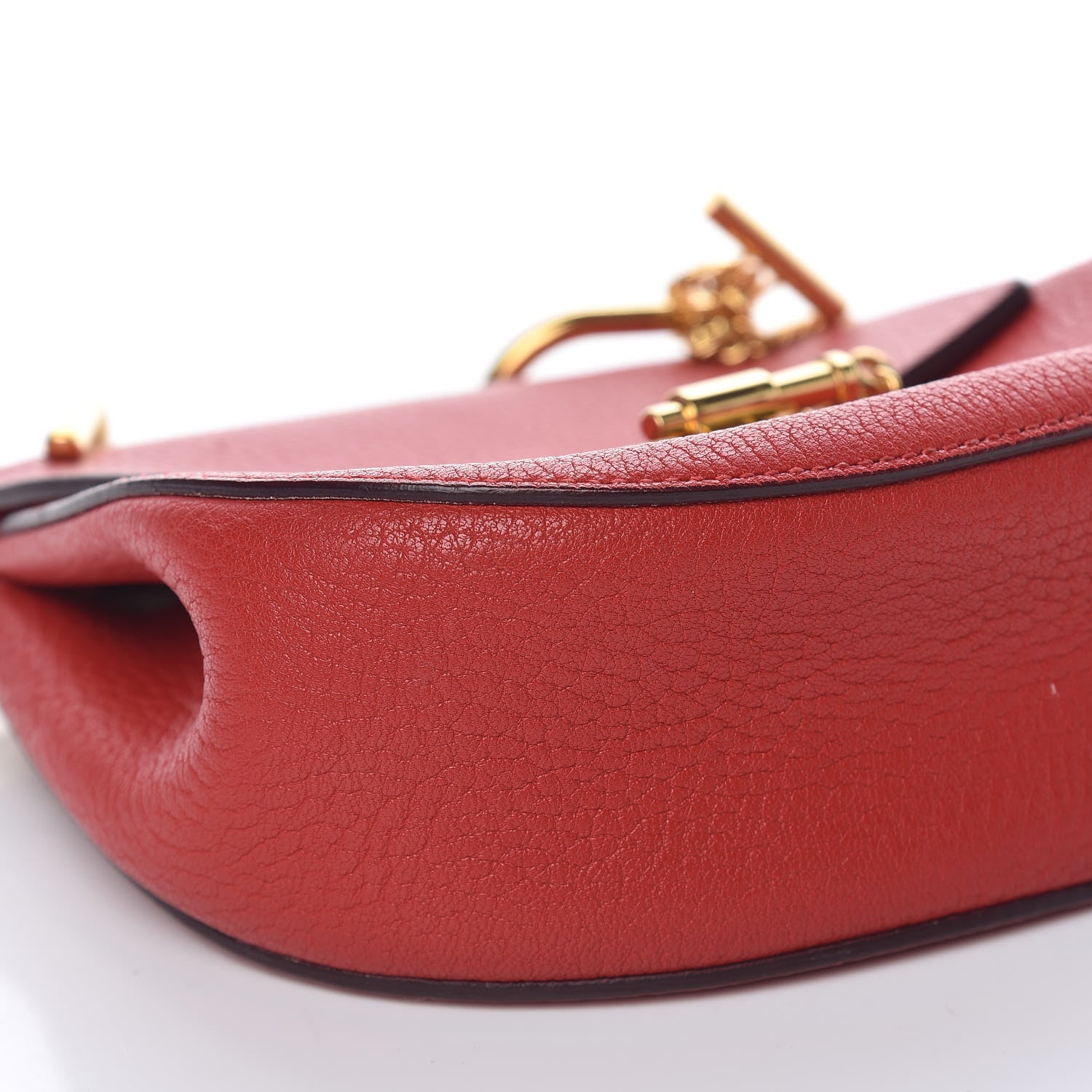 Chloe Grained Lambskin Mini Drew Shoulder Bag Plaid Red 7 of 12