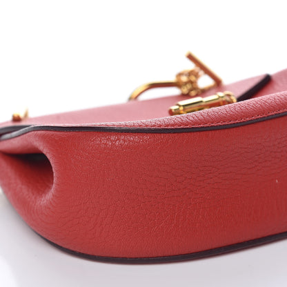 Chloe Grained Lambskin Mini Drew Shoulder Bag Plaid Red 7 of 12