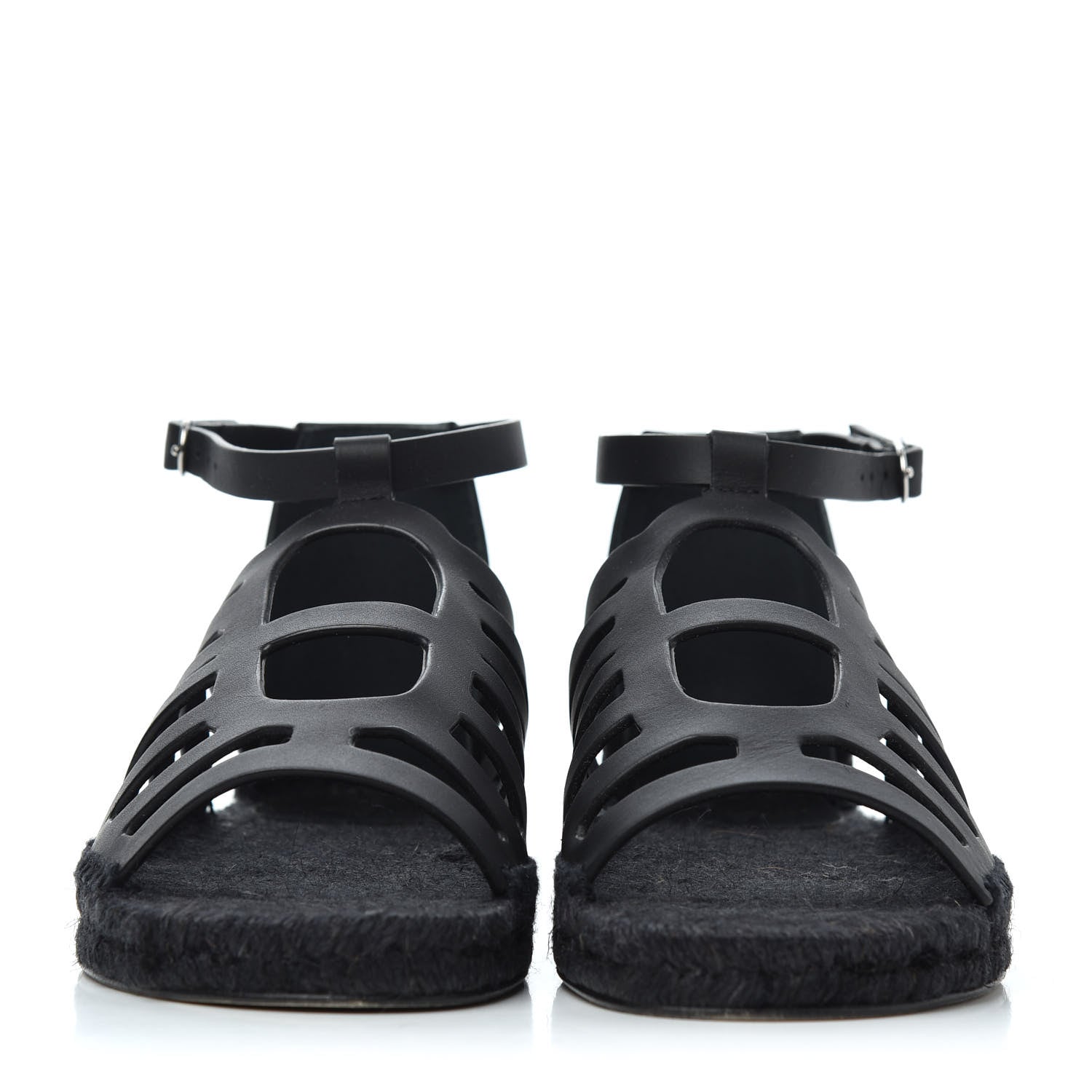 Hermes Calfskin Costanza Espadrilles 39 Black 2 of 17