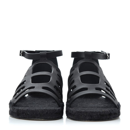 Hermes Calfskin Costanza Espadrilles 39 Black 2 of 17