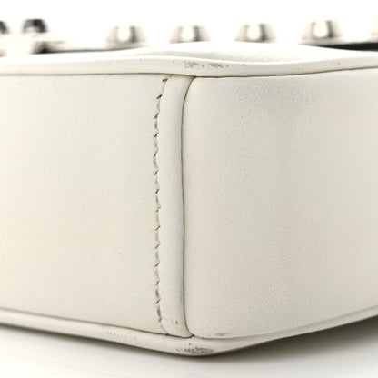 Prada Vitello Calfskin Studded Shoulder Bag White 9 of 16