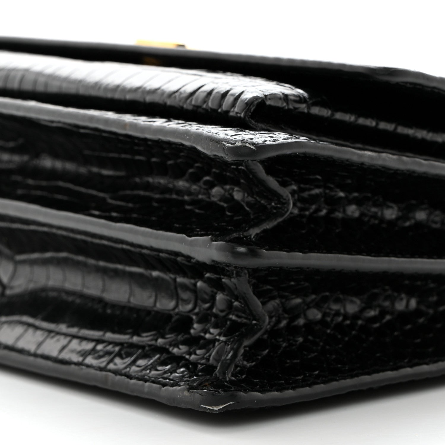 Saint Laurent Calfskin Crocodile Embossed Medium Monogram Sunset Black 11 of 11