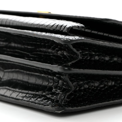 Saint Laurent Calfskin Crocodile Embossed Medium Monogram Sunset Black 11 of 11