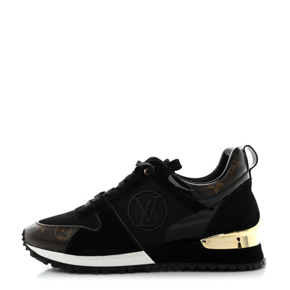 Louis Vuitton Suede Monogram Run Away Sneakers 38 Black 1 of 8
