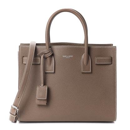 Saint Laurent Grained Calfskin Topstich Baby Sac De Jour Taupe 1 of 9