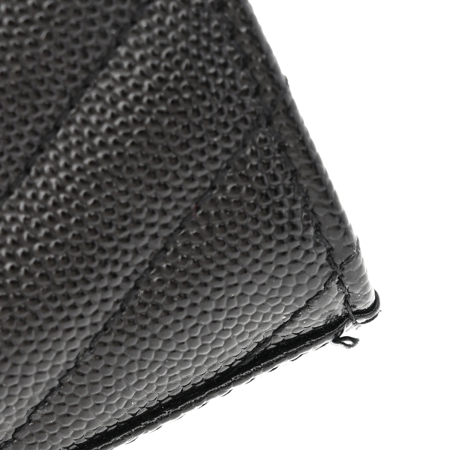 Saint Laurent Grain De Poudre Matelasse Chevron Monogram Chain Wallet Black 8 of 8