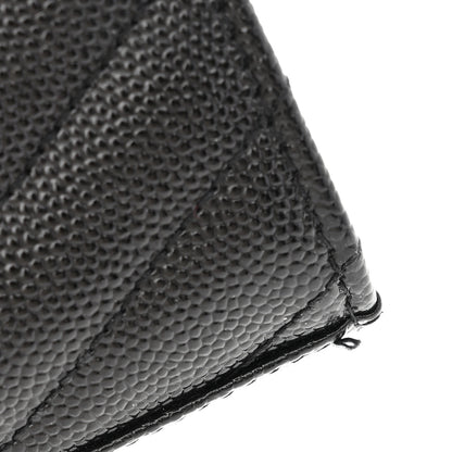 Saint Laurent Grain De Poudre Matelasse Chevron Monogram Chain Wallet Black 8 of 8