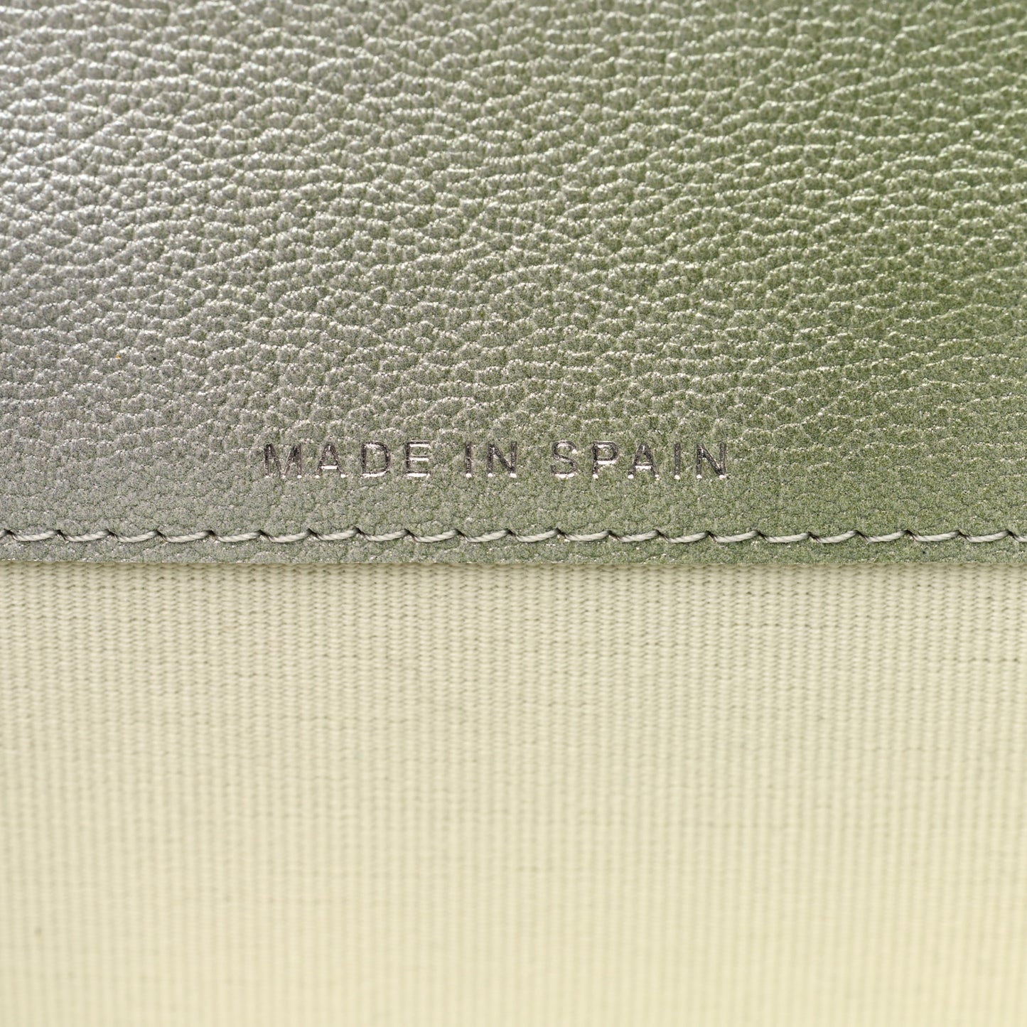 Metallic Goatskin Quilted Ombre Flap Card Holder Wallet Grey Green