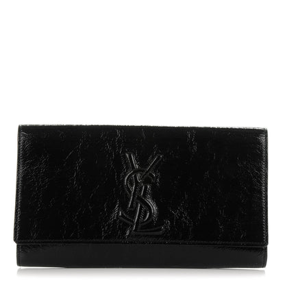 Saint Laurent Textured Patent Monogram Large Belle De Jour Clutch Black 1 of 6