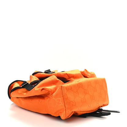 Gucci Econyl Nylon Monogram Off The Grid Utility Pocket Backpack Carrot Orange Black 4 of 9