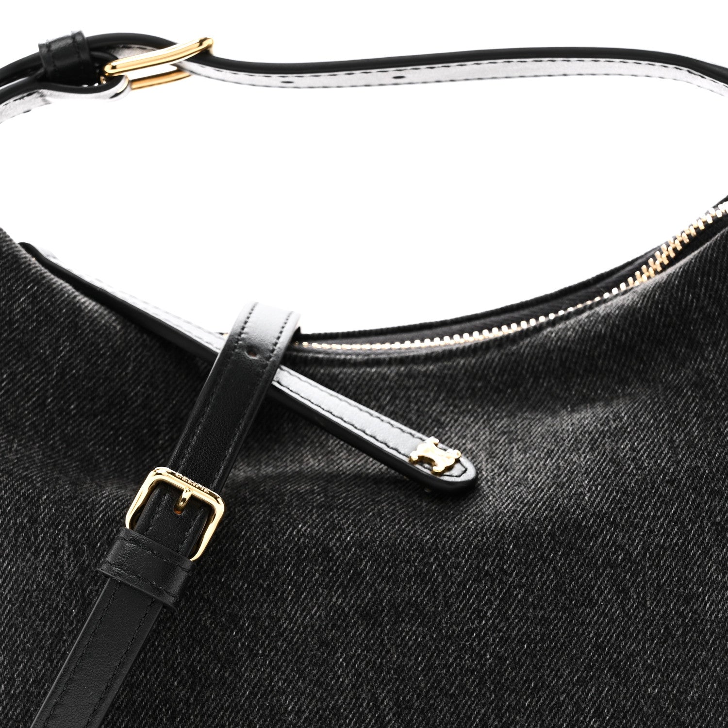 Celine Denim Teen Lulu Shoulder Bag Dark Grey 6 of 8