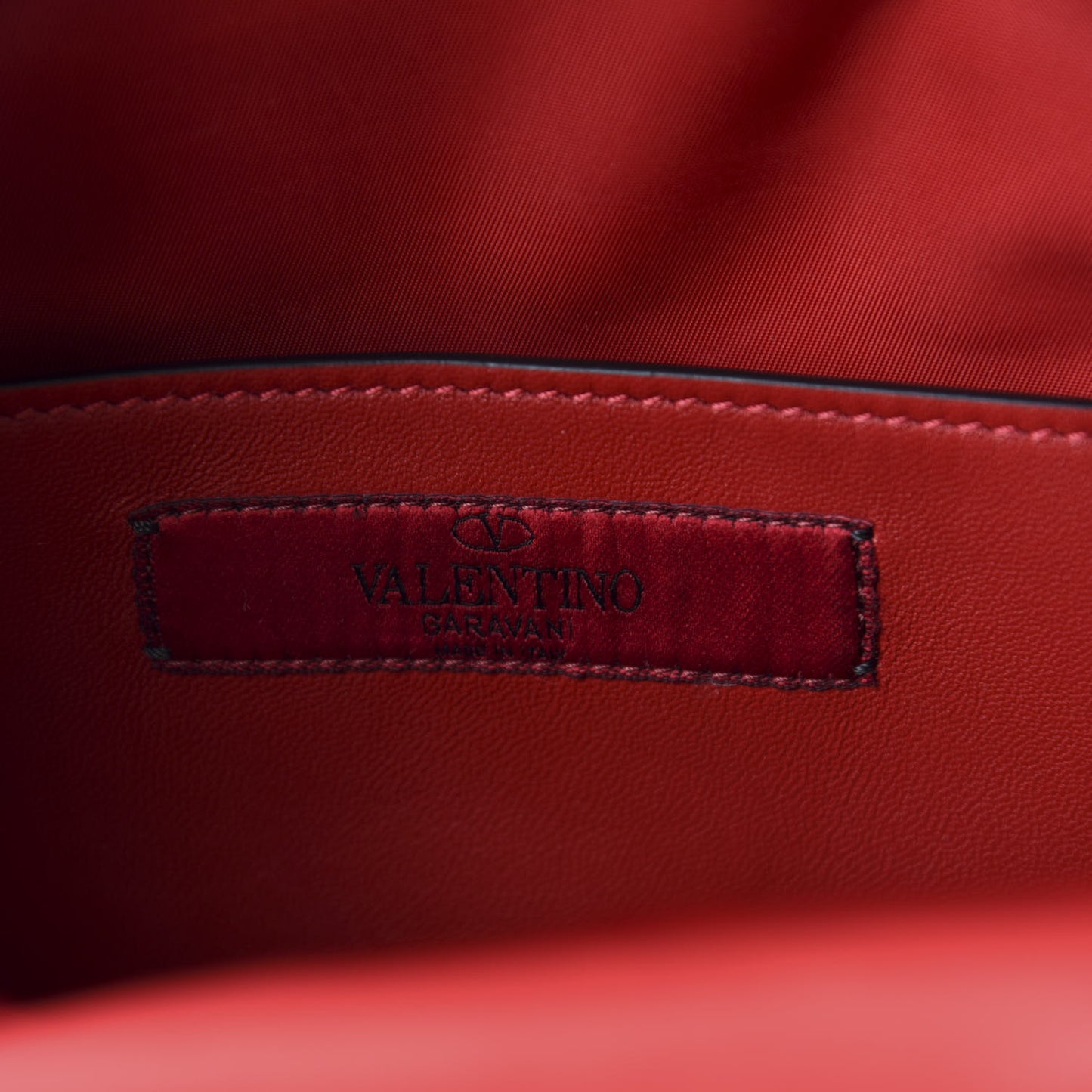 Nylon Quilted Mini Rockstud Spike Backpack Red