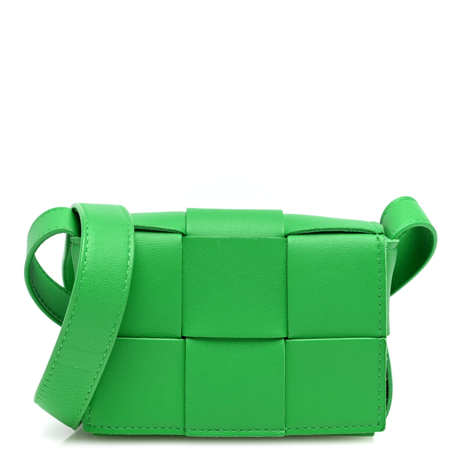 Bottega Veneta Lambskin Maxi Intrecciato Extra Mini Cassette Crossbody Bag Parakeet 1 of 9