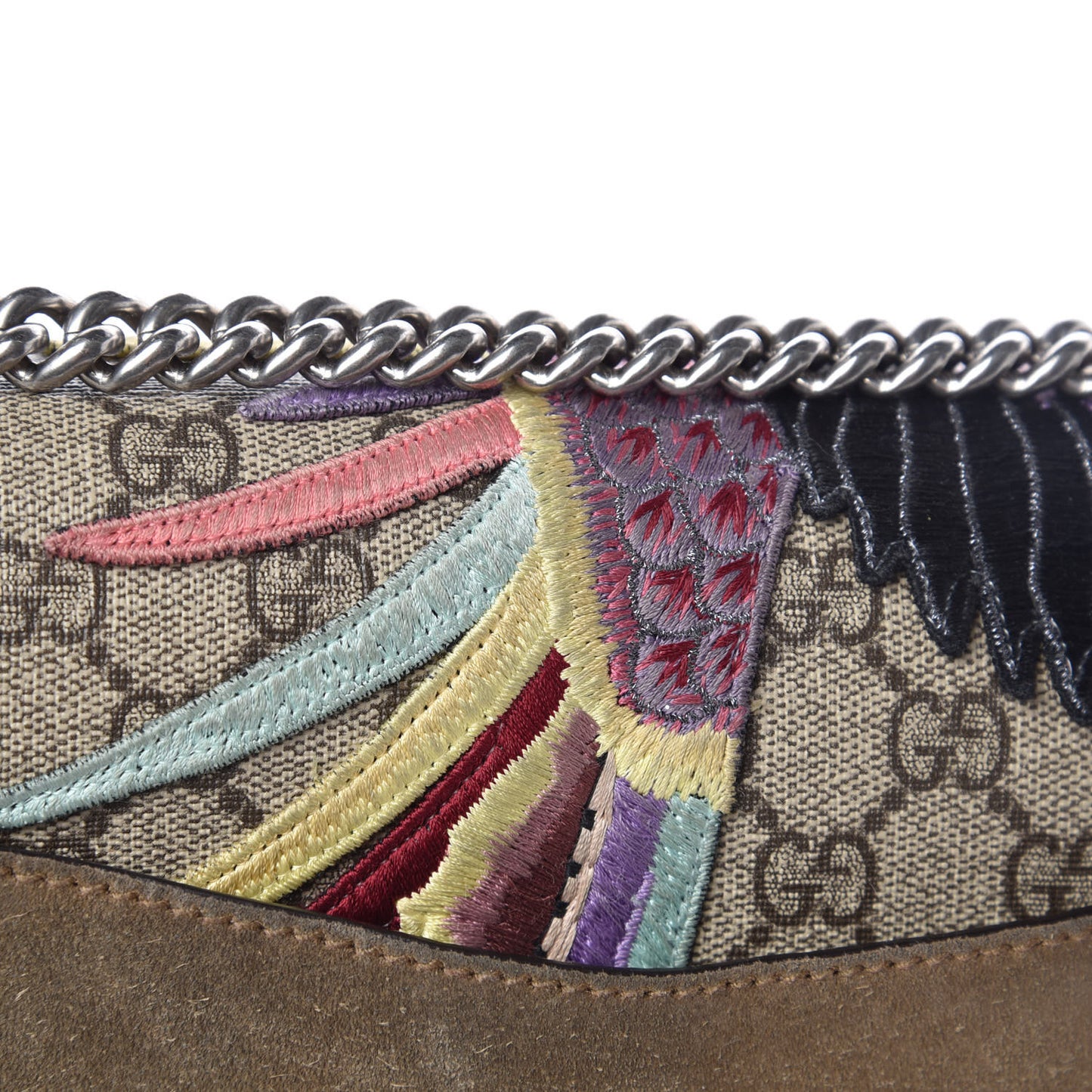 GG Supreme Monogram Embroidered Medium Dionysus Shoulder Bag Taupe