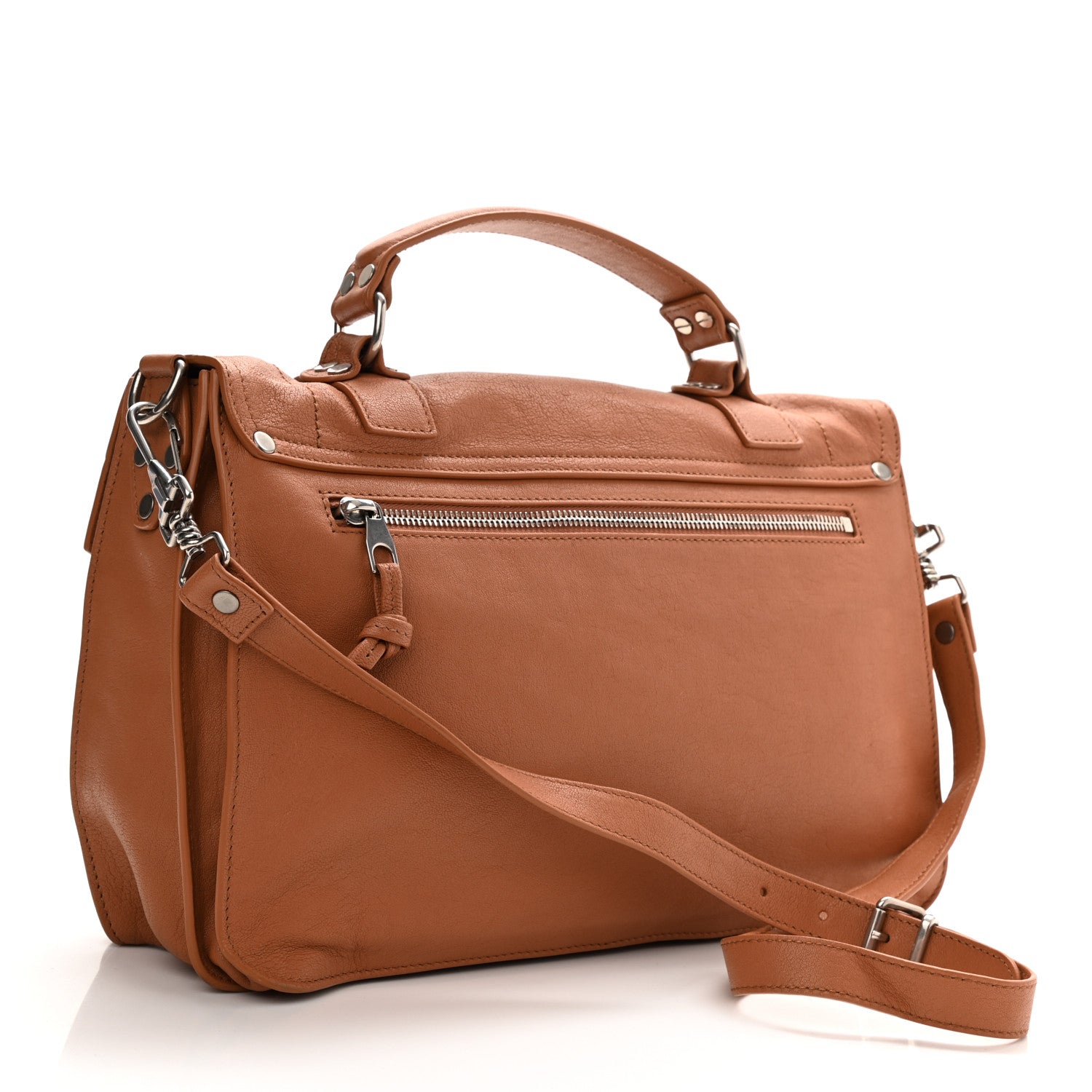 Proenza Schouler Lambskin Medium PS1 Satchel Saddle 3 of 8