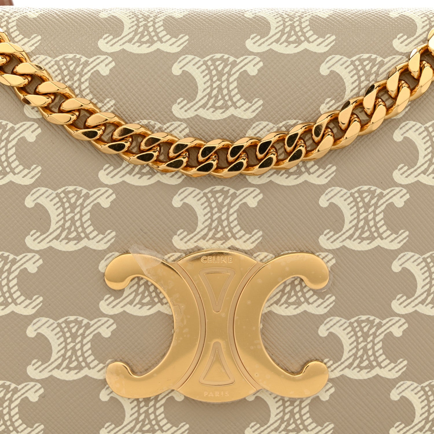 Celine Canvas Calfskin Triomphe Multipochette Grege 8 of 11