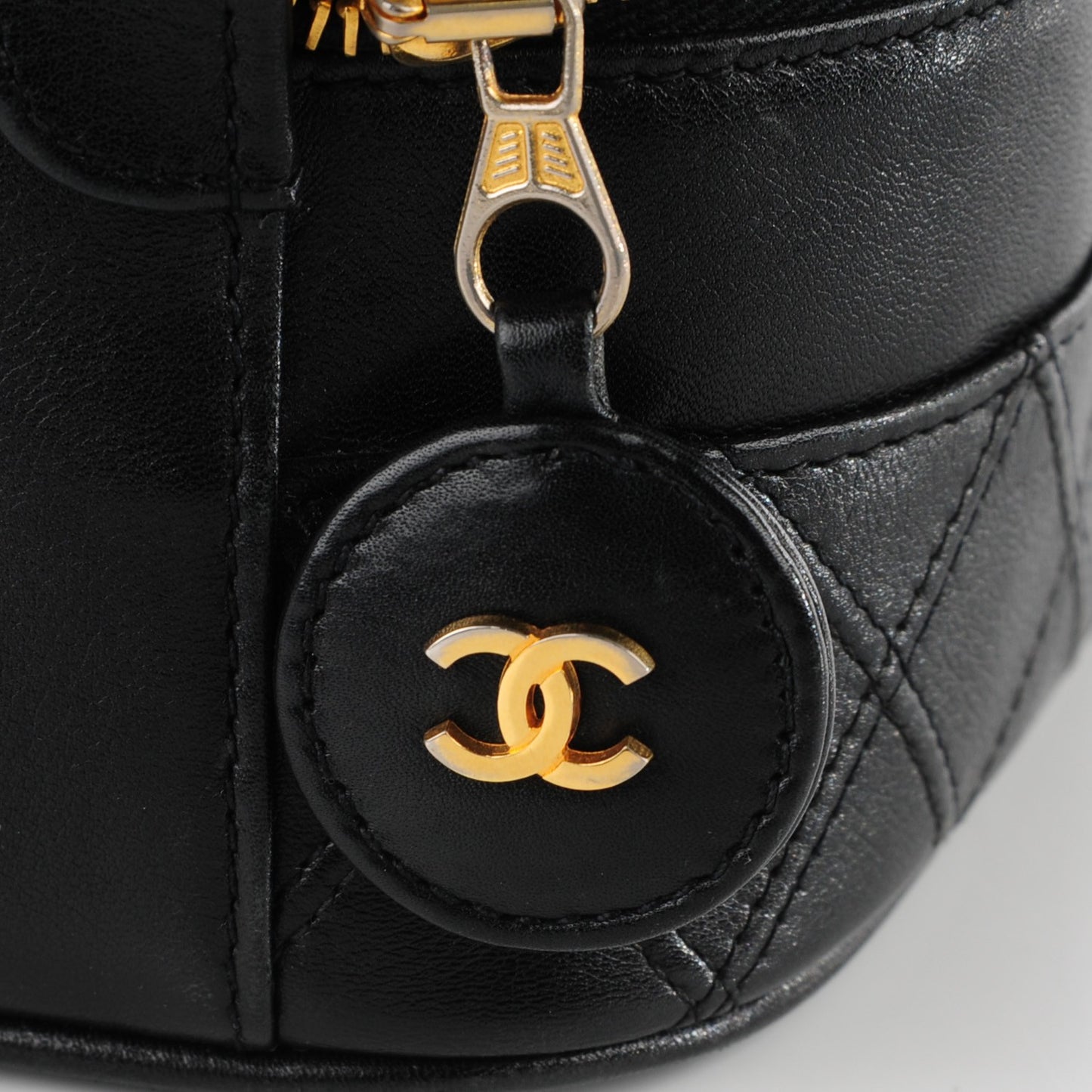 Lambskin Vanity Cosmetic Case Black