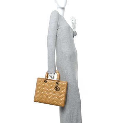 Christian Dior Patent Cannage Large Lady Dior Beige 2 of 10