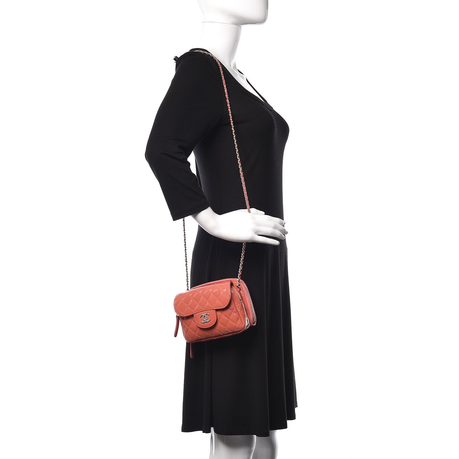 Chanel Patent Brilliant Mini Flap WOC Bag Pink 2 of 14