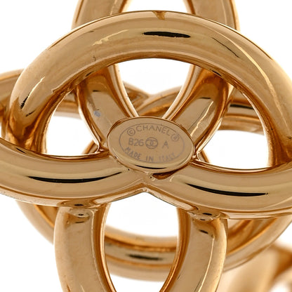Chanel Metal Double CC Interlock Earrings Gold 4 of 6
