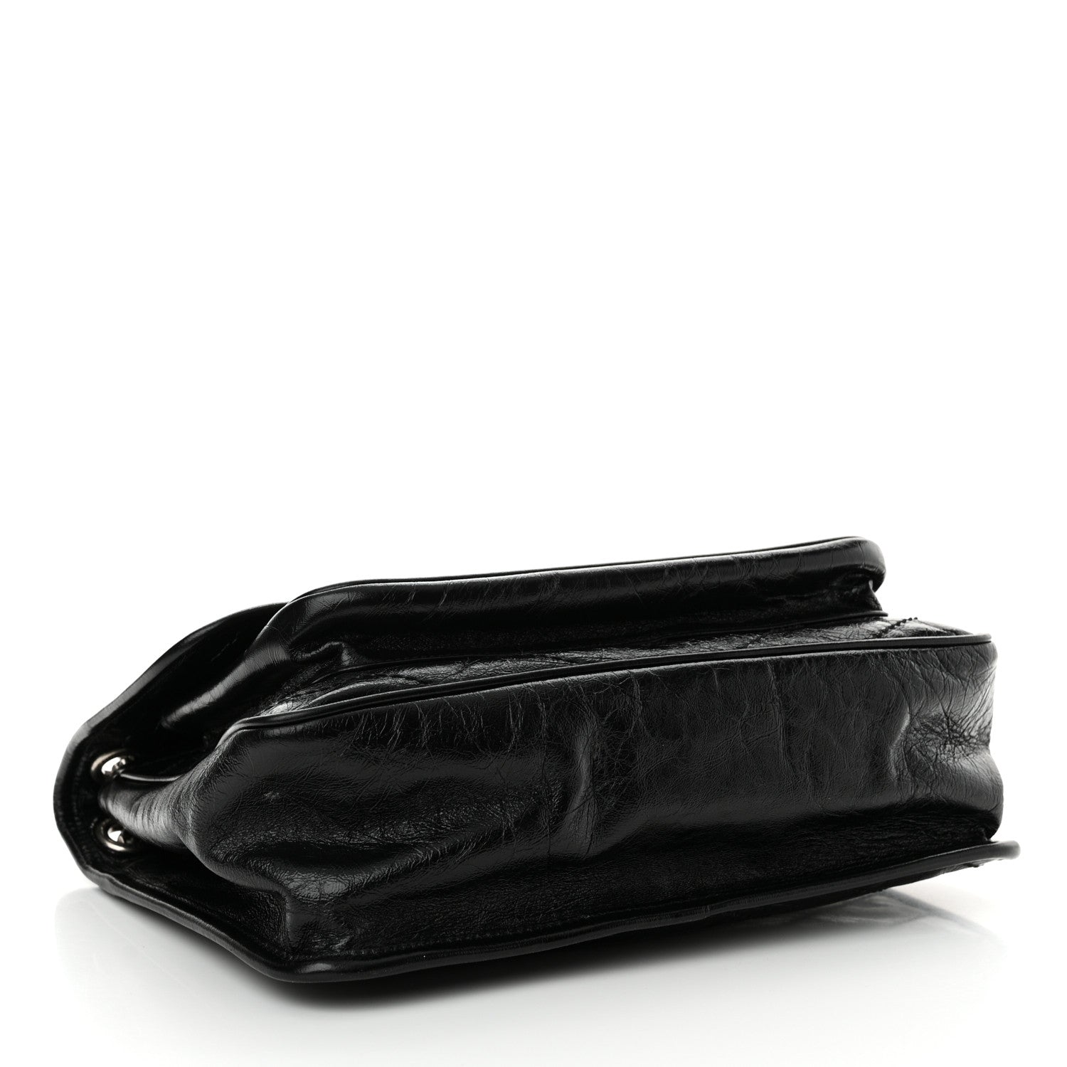 Saint Laurent Crinkled Calfskin Matelasse Monogram Medium Niki Chain Satchel Black 4 of 11