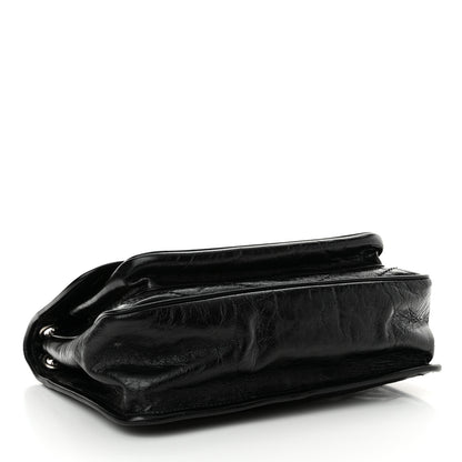 Saint Laurent Crinkled Calfskin Matelasse Monogram Medium Niki Chain Satchel Black 4 of 11