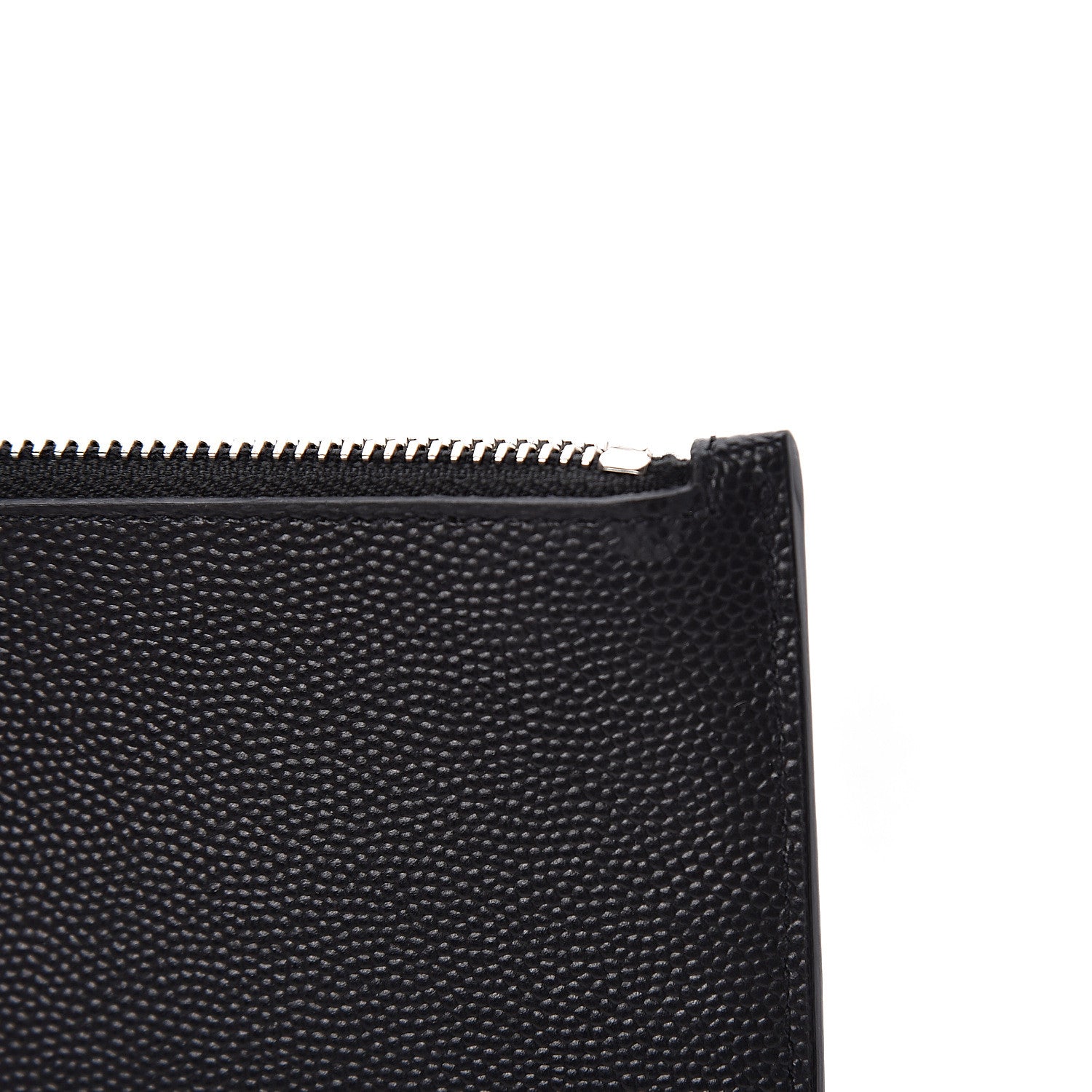 Saint Laurent Grained Calfskin 5 Fragments Zip Pouch Card Holder Black 9 of 14