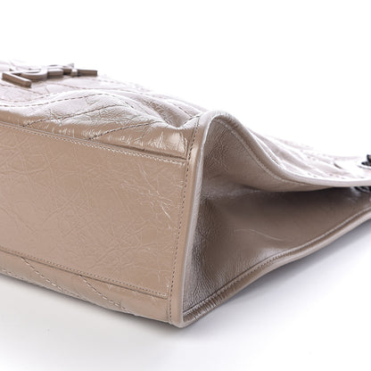 Saint Laurent Crinkled Calfskin Matelasse Monogram Niki Shoulder Bag Light Taupe 8 of 9